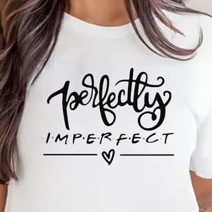 NWT PERFECTLY IMPERFECT TEE, White.